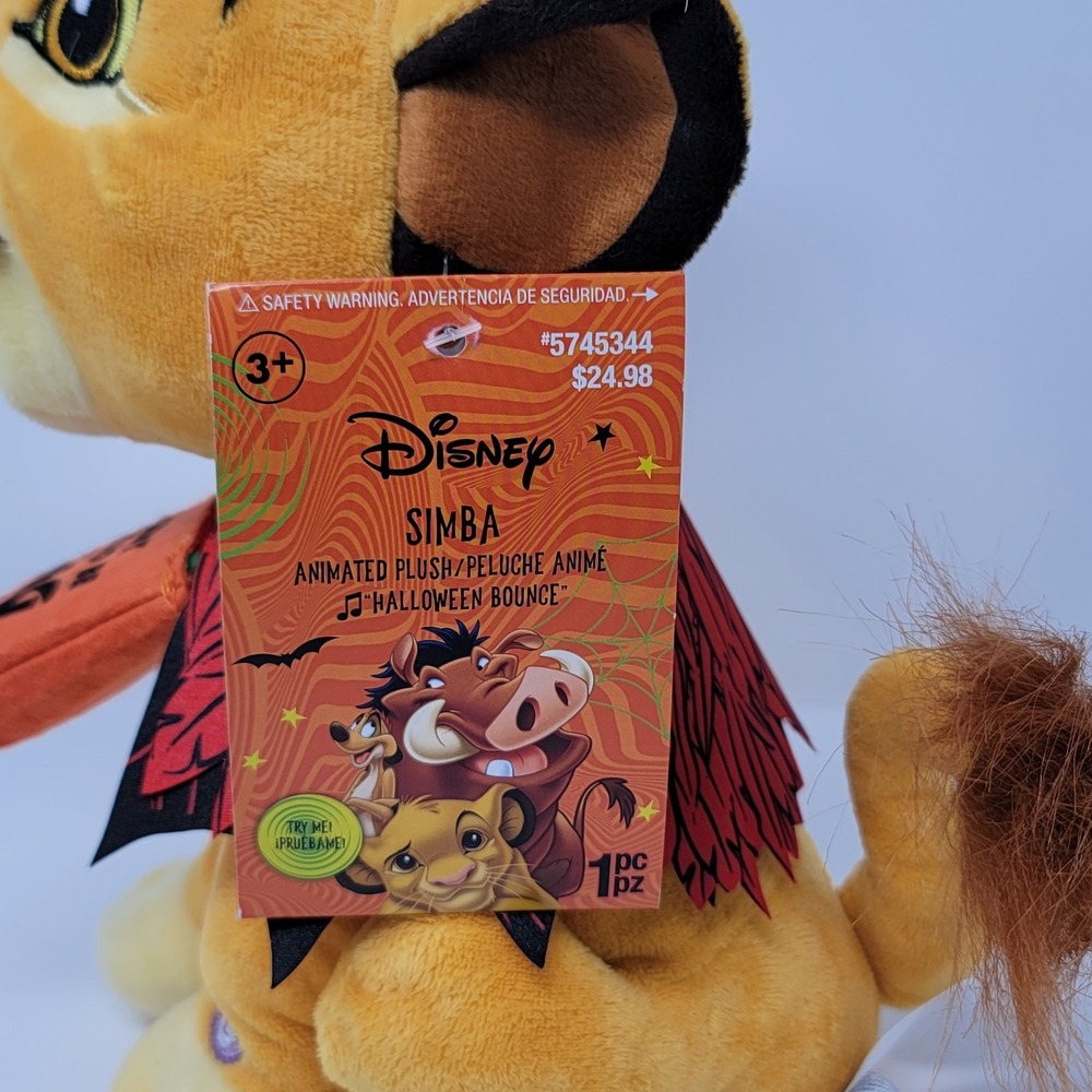 Disney Lion King Simba Halloween Bounce Animated Plush Kids 10in Yellow 553965 - Picture 6 of 8